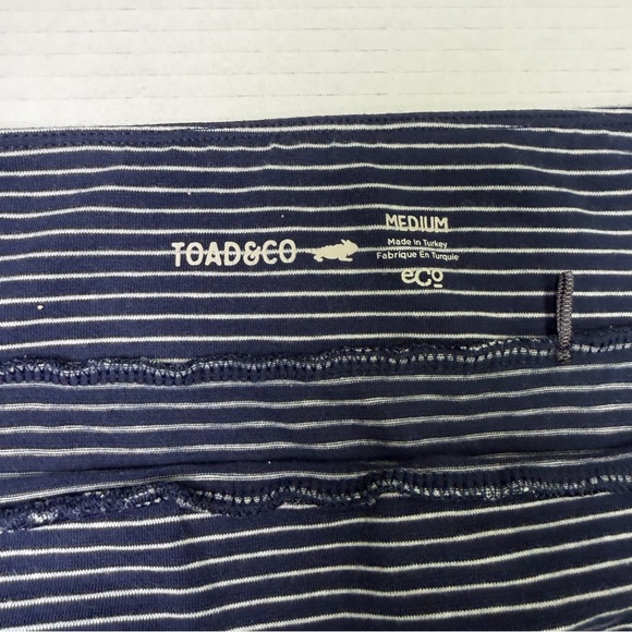 Toad&Co Samba Paseo Midi Skirt, Medium, Blue Striped, Pull-On - Picture 3 of 6